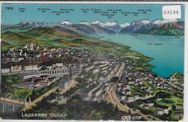 Lausanne-Ouchy - Panorama - Vue aerienne - Litho