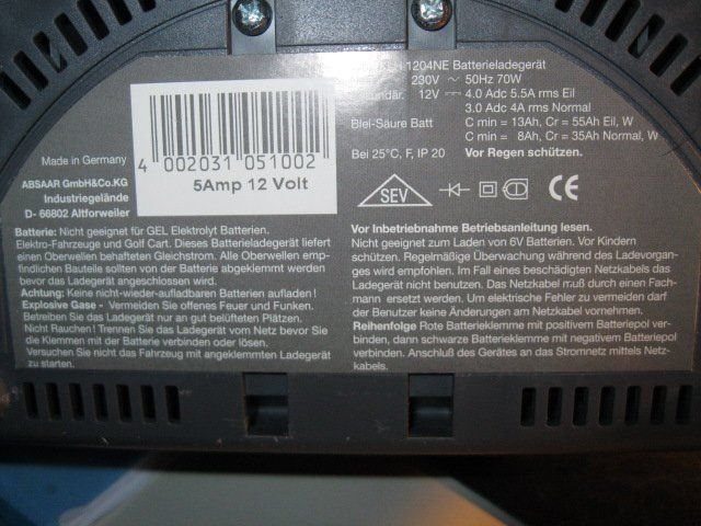 Caricatori & Batterie: Absaar Batterieladegerät 5 A – Nuovo e nell'imballaggio originale da Boll venduto da Elrepshop 1