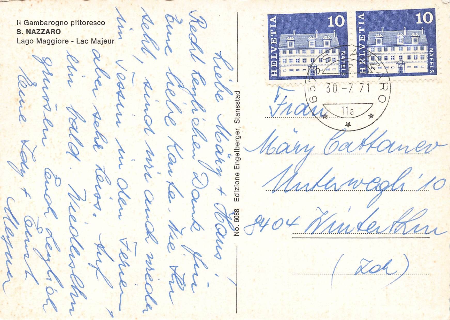Cartoline postali: S. Nazzaro Gambarogno – Usato da Biasca venduto da Blenio71 1