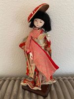 Japanische Kimono Puppe mit Hut gebraucht im Set