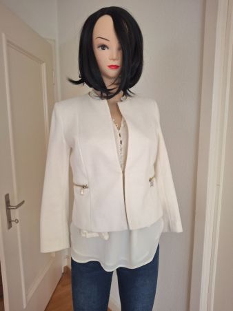 Blazer, 3/4 Ärmel, Creme, Gr XS