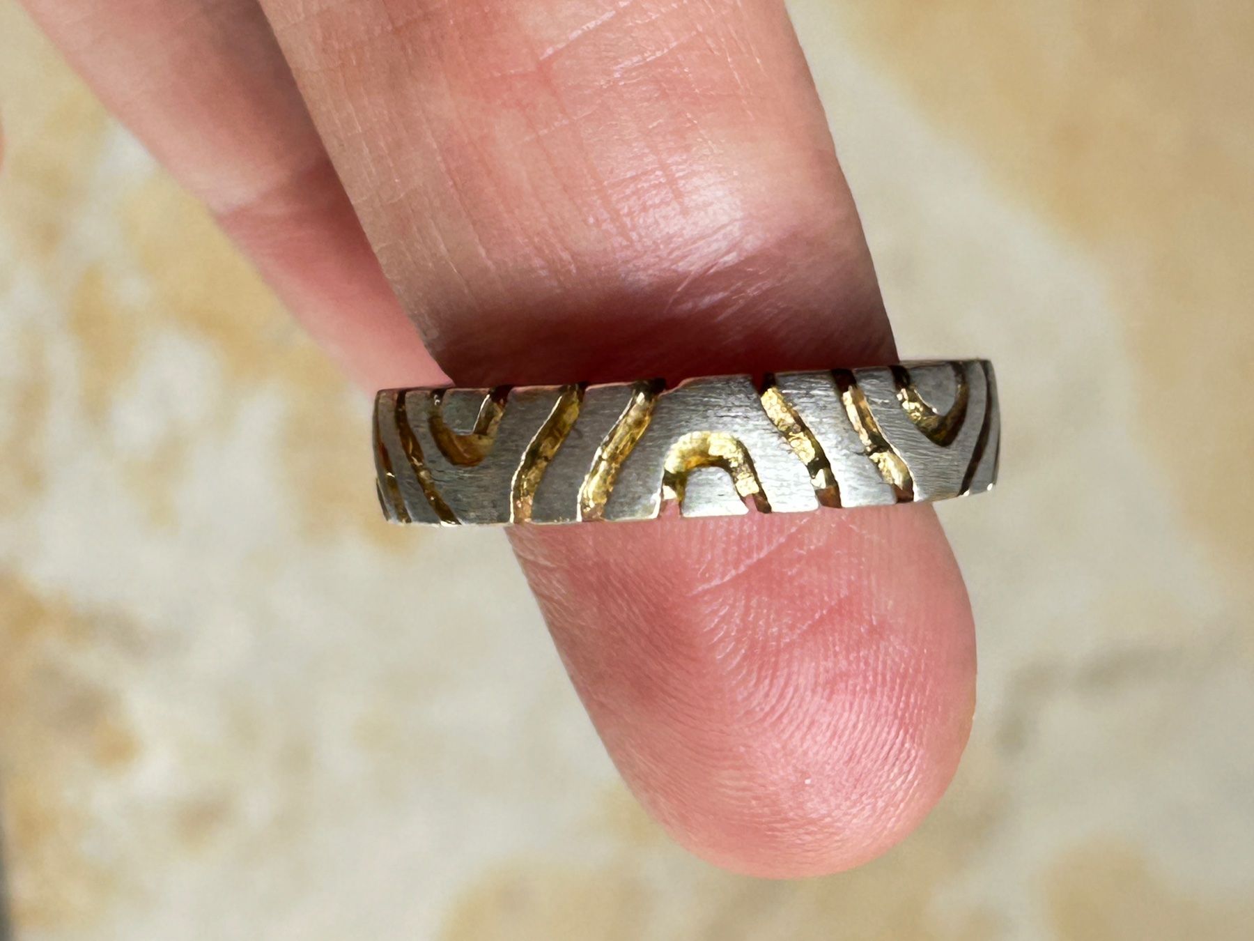 Ringe: Silber Ring 54 - geometrisches Muster, Vintage – Gebraucht aus Basel von bellespirit 5