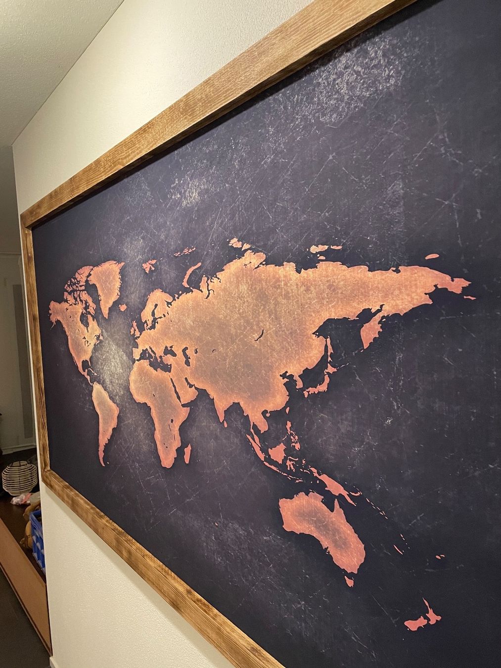 Foto & Immagini: Weltkarte Bild Kunstdruck auf Leinwand – Usato da Brunnen venduto da Holz-style 2
