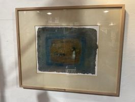 Tableau Shafiq Alnawab technique mixte 1987 signé