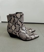 Stiefeletten Leder Schlangenmuster, Gr. 39