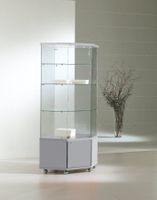 Glasvitrine, ESG Glas,LED Silber,Kirsch,Wenge(68x68xH.181cm)