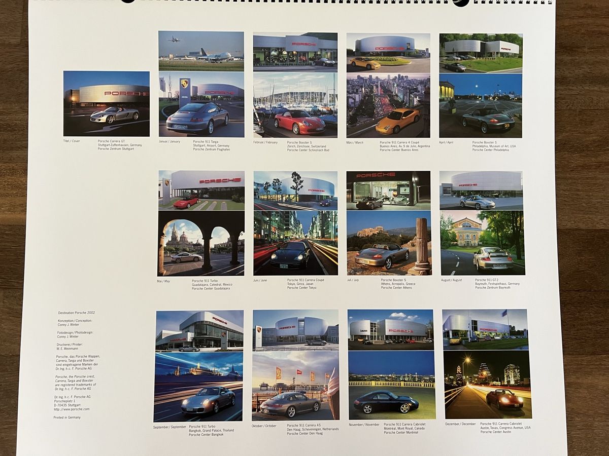 Porsche Calendari: 4 x Porsche Kalender 2000 2002 2005 2010 – Usato da Weesen venduto da Elmax1 1
