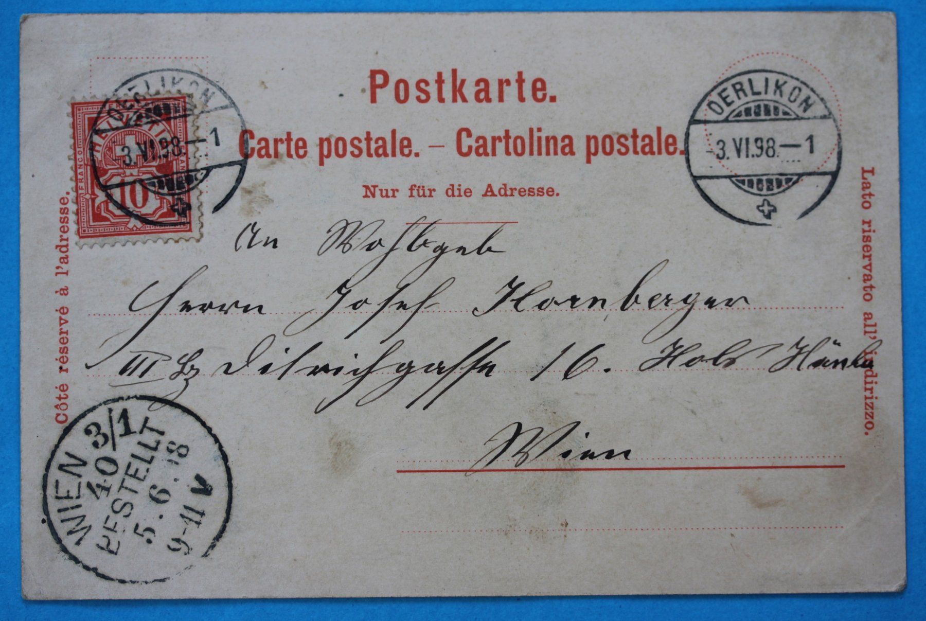 Cartoline postali: OERLIKON LITHO AK 1898 – Usato da Lotzwil venduto da pirolh 2