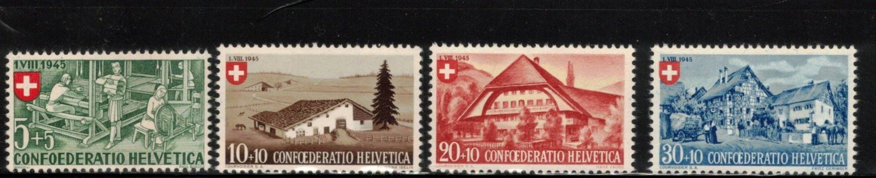 Tous les timbres: Pro Patria 1945  Berufe und Schweizer Häuser – Neuf (Voir description) à Rheinau par loxis