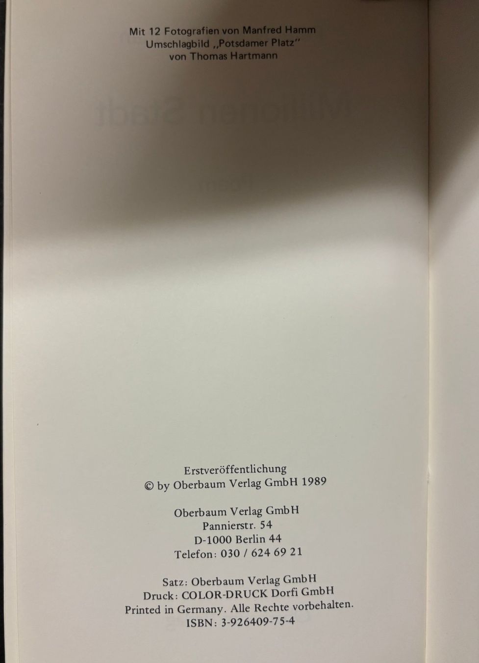 Livres: Stephan Peter Martin, Millionen Stadt – Neuf (Voir description) à Sarnen par Livres 3