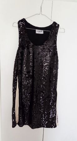  Kleid Iceberg Pailletten schwarz Grösse M