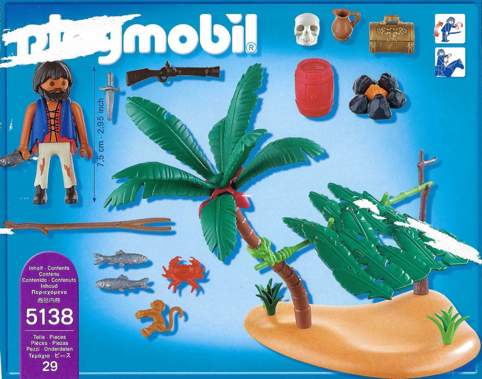 PLAYMOBIL : ILE DÉSERTE ET NAUFRAGÉ Ref : 5138 • EUR 19,90