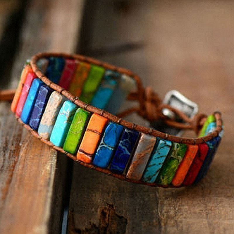 Bracciali & Braccialetti: 7 CHAKRA NATURSTEIN ARMBAND - HANDMADE – Nuovo e nell'imballaggio originale da Kriens venduto da swissgadget 1