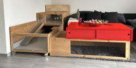 Selbstgebauter Meerschweinchenstall mit Plexiglasfront