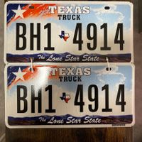  🇺🇸 2x Paar U.S. Autoschild, Texas BH1-4914 - ORIGNAL