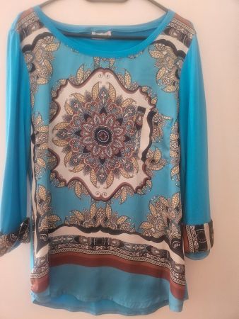 Blusenshirt mit ornamentalem Paisley-Print, Gr. 36