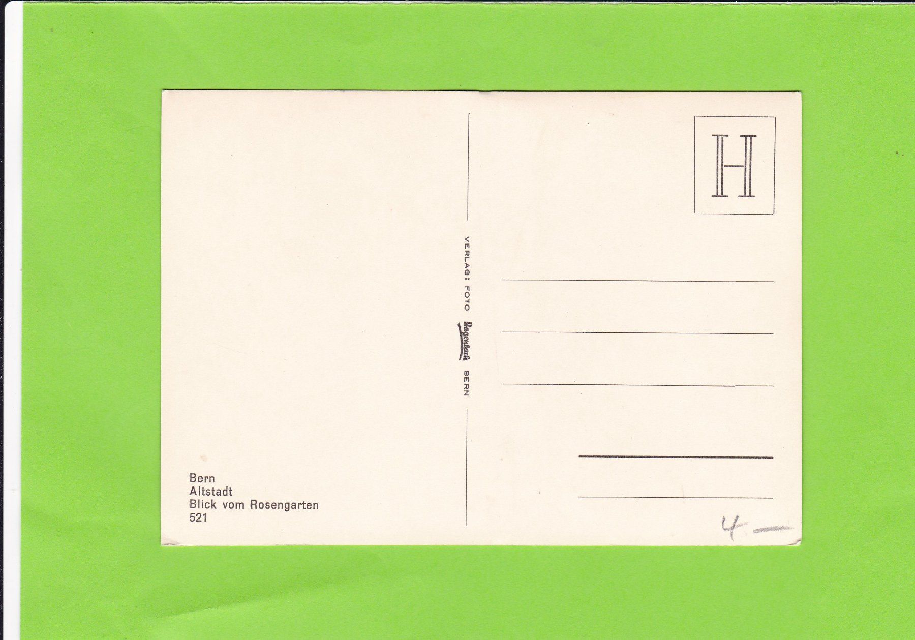 Cartoline postali: Bern Altstadt, Blick vom Rosengarten aus – Usato da St. Peterzell venduto da neckertal 1