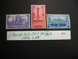 1931, ITALIEN, Nr 369-371, POSTFRISCH* FALZ, MARINEAKADEMIE