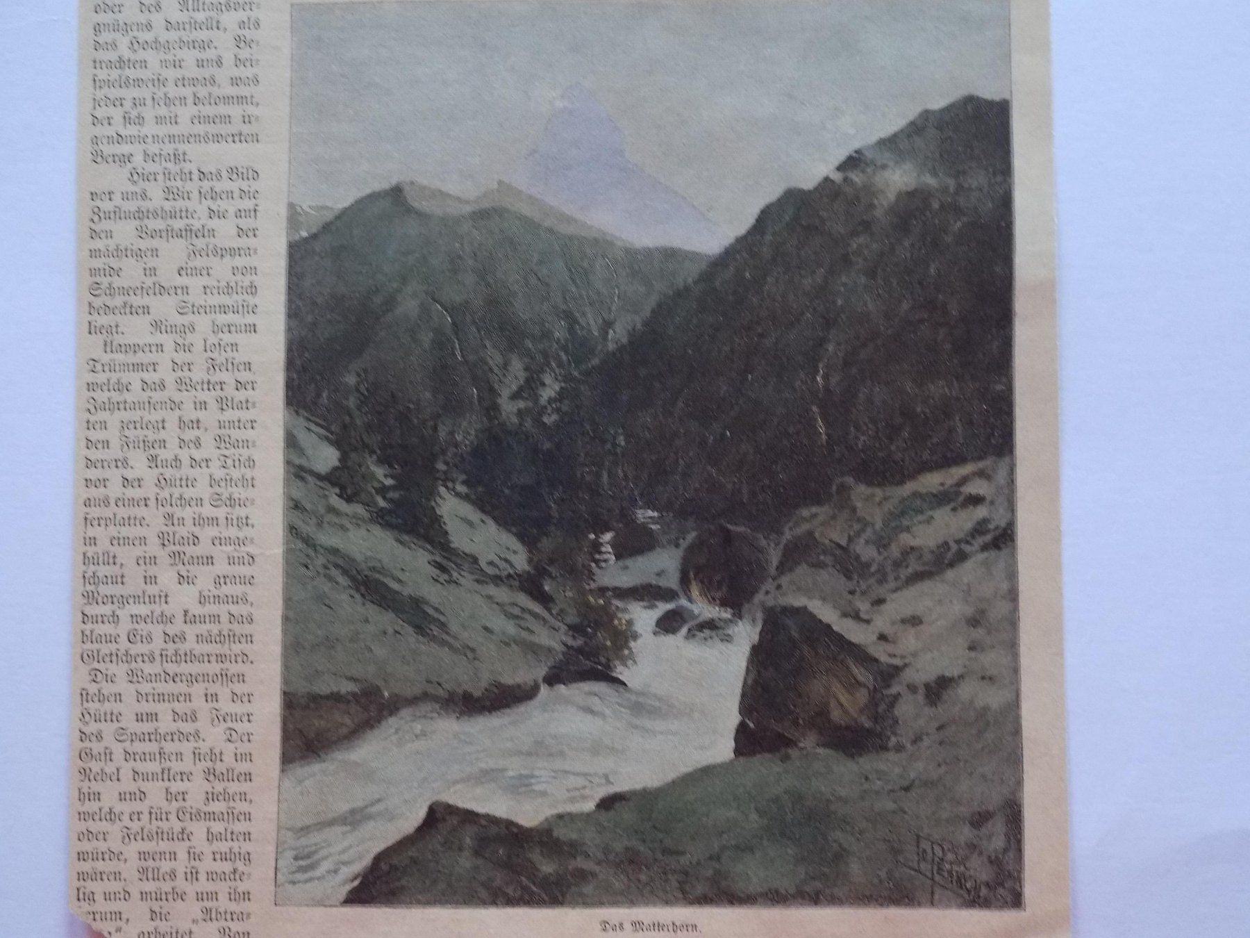 Incisioni: Matterhorn kolorierte Xylographie – Usato da Risch venduto da Antikfee 7