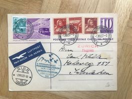 Postkarte 1937, Internationales Flugmeeting Zürich