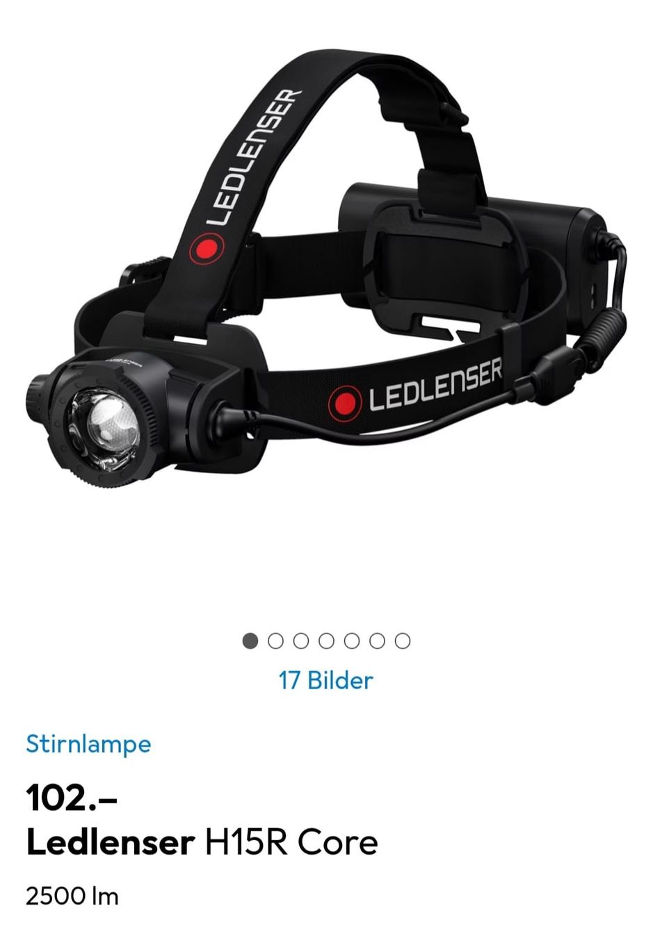 Ledlenser Lampade: Ledlenser H15 Core. Topzustand. – Usato da Urtenen-Schönbühl venduto da vok_qw7w