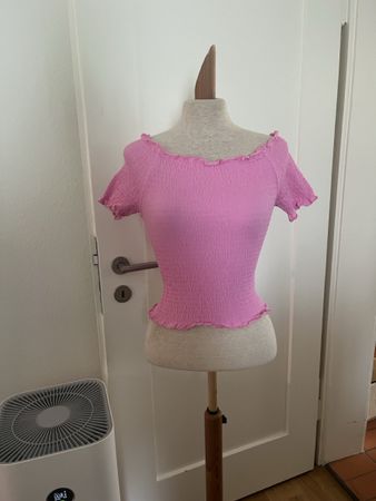 Pinkes Sommer Top mit Rüschen von H&M Grösse S