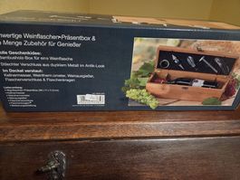 Coffret à vin en bois avec accessoires - Idée cadeau!
