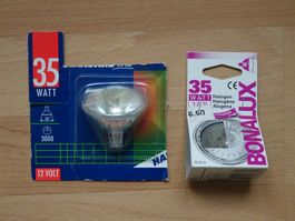 2 Halogen Kaltlicht-Reflektorlampen 35 Watt, 12 V