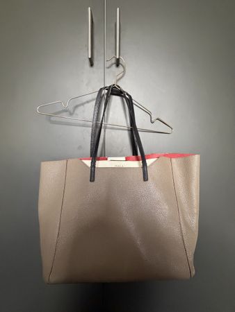 Borsa Furla vera pelle marrone/bianca/rossa usata