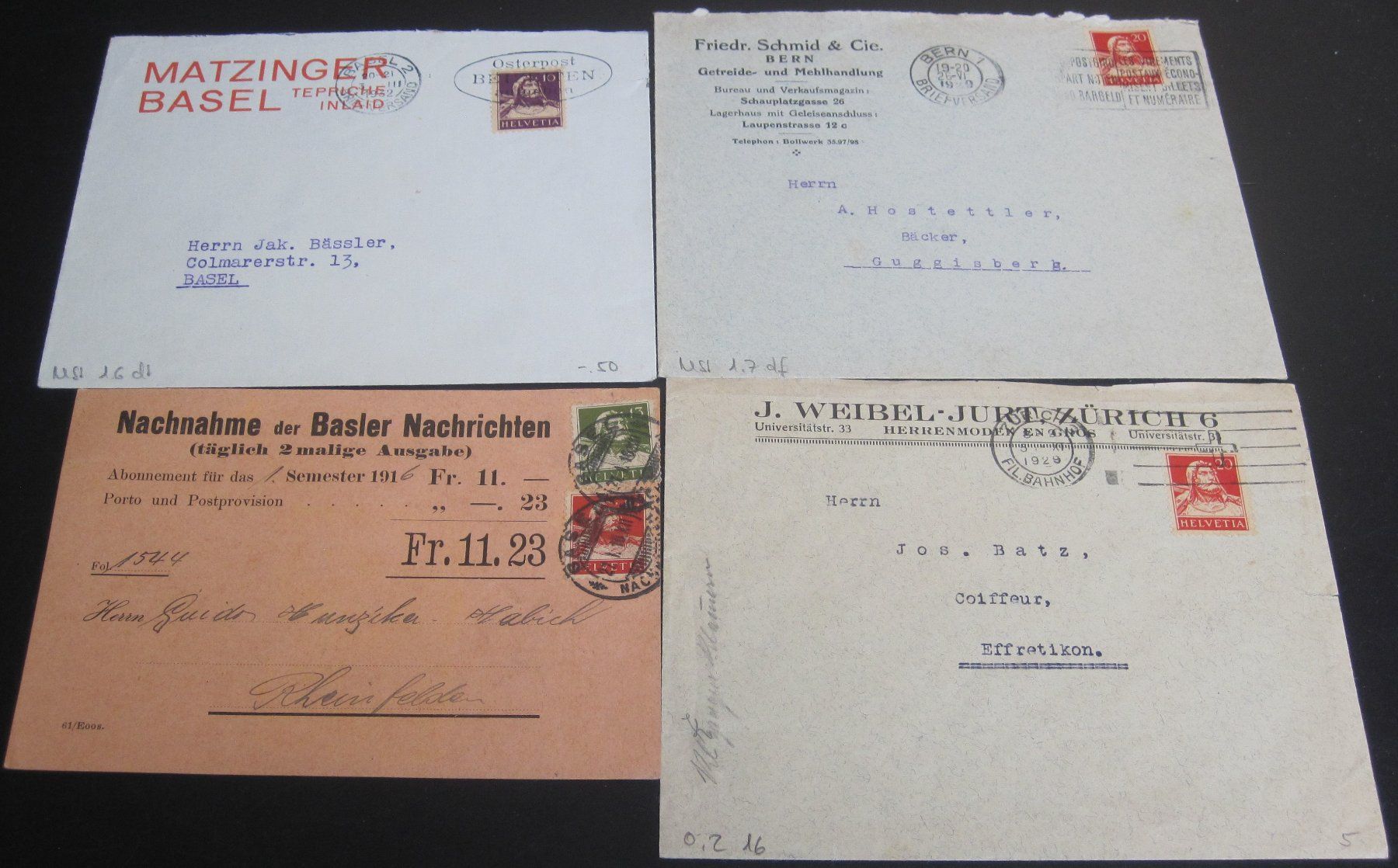 Tutti i francobolli: 40 alte Bedarfsbriefe, Karten, usw. – Usato da Waltenschwil venduto da lehrblaetz55 5