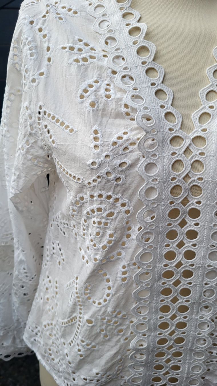 Blusen: Blouse blanche en coton – Neu und originalverpackt aus Fribourg von VictoriaShop7 4