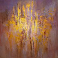 Gemälde in Rot&Gold, Leinwand 100x100 cm, Unikat!!!