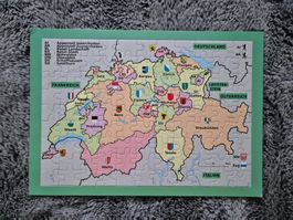 Schweiz Puzzle Kantonale Wappen und Namen guter Zustand