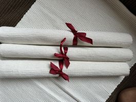 4x Tischset weiss 100% Baumwolle neu und ungebraucht 