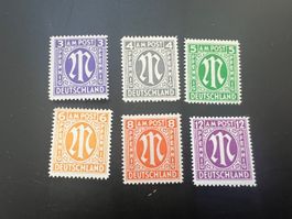 Deutschland  BIZONE AM Postmarken 1-9 engl. Dr.   * (4797)