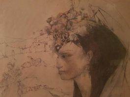 Otto Bachmann "Esther" Handkoloriert