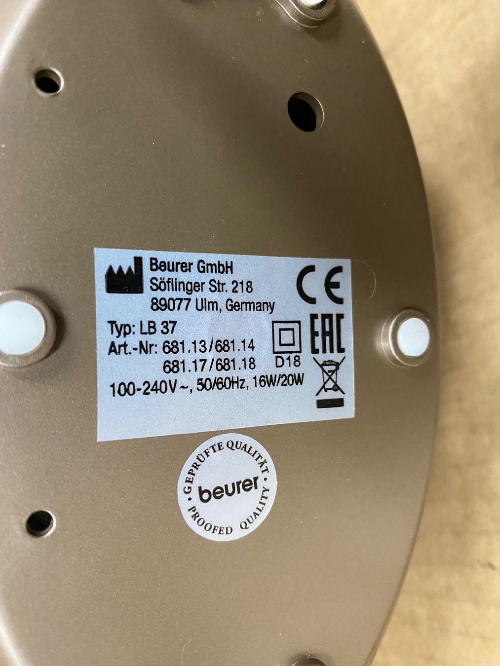 Beurer Luftbefeuchter: Luftbefeuchter Typ LB 37 (Beurer) – Gebraucht aus Eschlikon TG von ArtRec 1