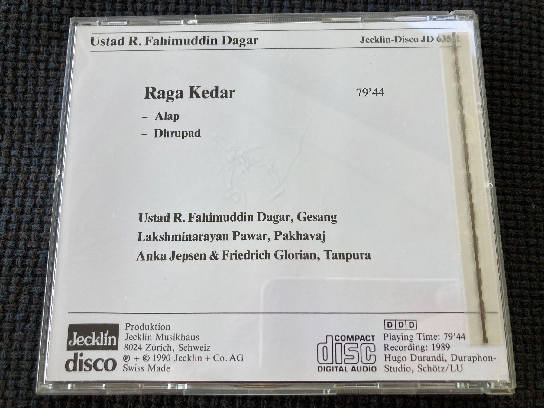 CD: CD, Ustad R.Fahimuddin Dagar, Raga Kedar, Indien – Usato da Baden venduto da Yoyo1 1