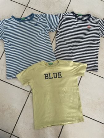 3 T-Shirts Benetton, gestreift, Gr.150cm