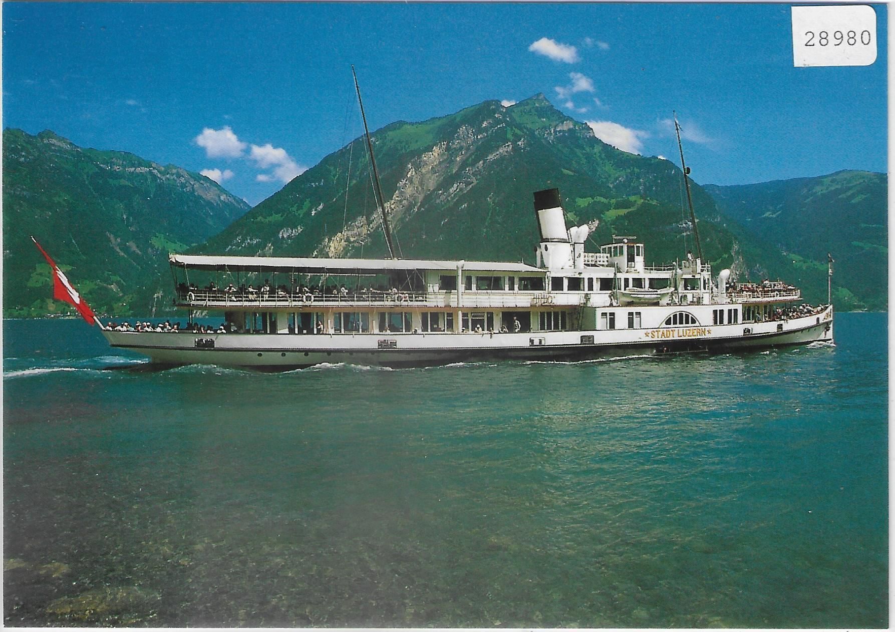 Cartoline postali: Vierwaldstättersee - DS Stadt Luzern – Usato da Ettingen venduto da Kartenplanet
