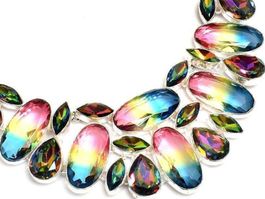 Gorgeous Bi-Color Tourmaline, Mystic Topaz Necklace
