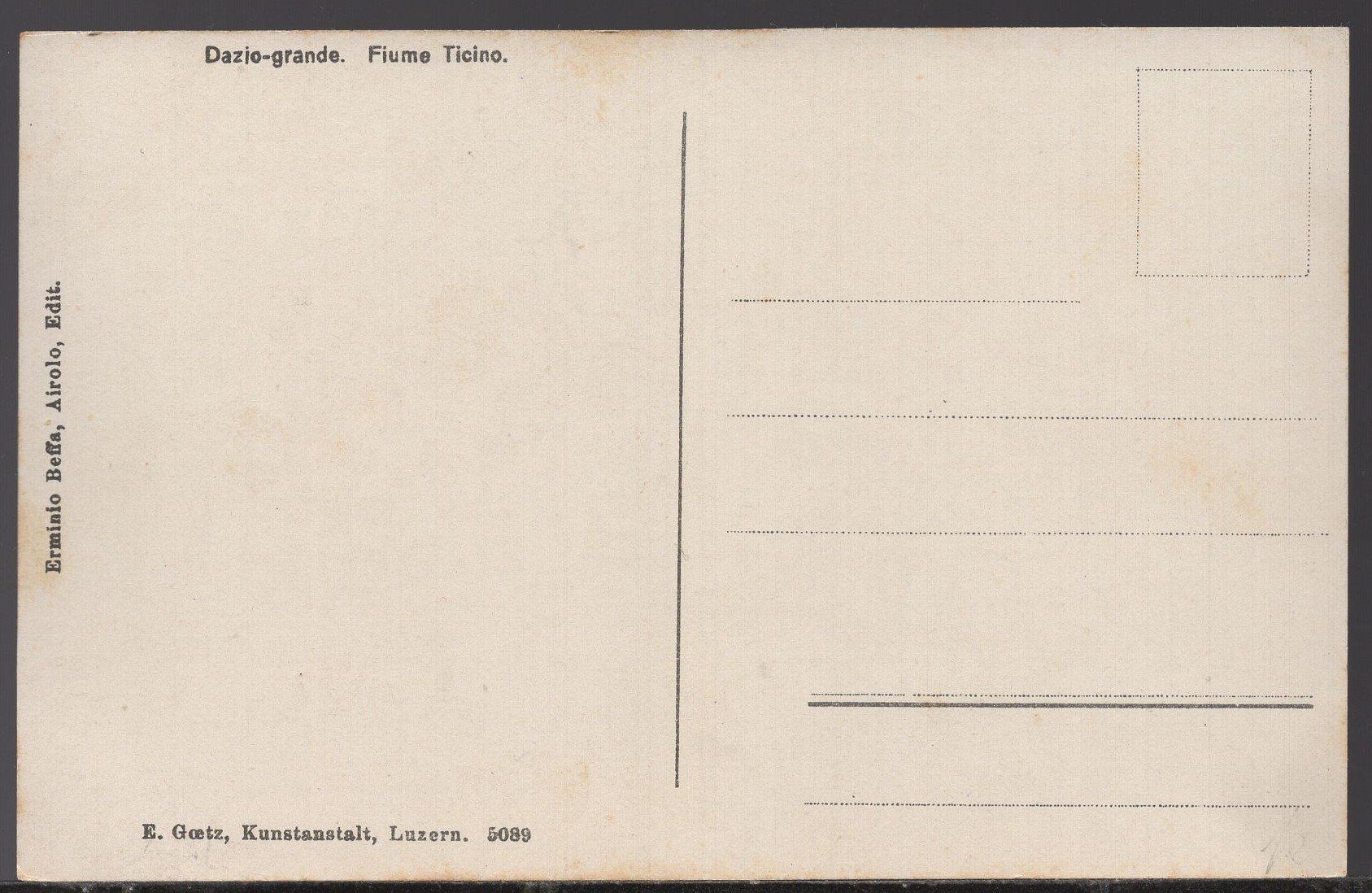 Cartoline postali: Dazio-grande  Fiume Ticine – Usato da Aarau venduto da kufi44 1