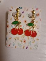 Süsse Kirschen Retro Stil Ohrclips Goldfarben  🍒✨😍🎁
