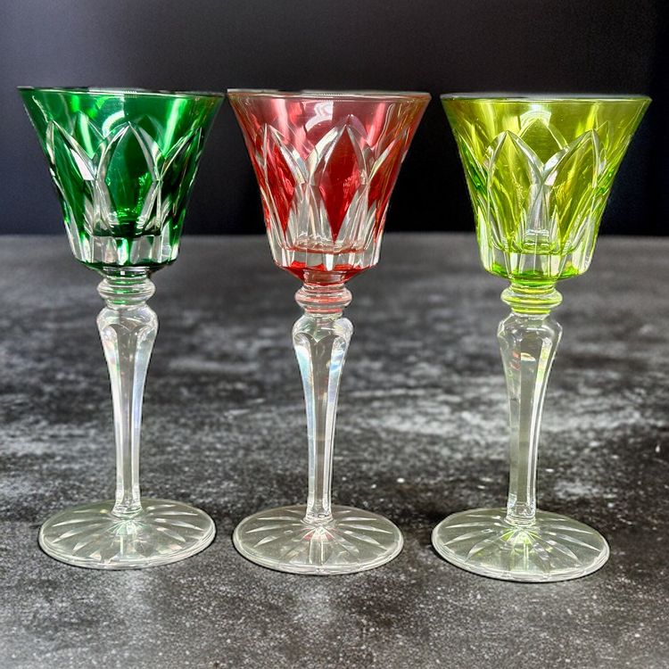 Lot De Verres à Vin Ancien Römer / Roemer En Cristal Taillé - Très Bel état