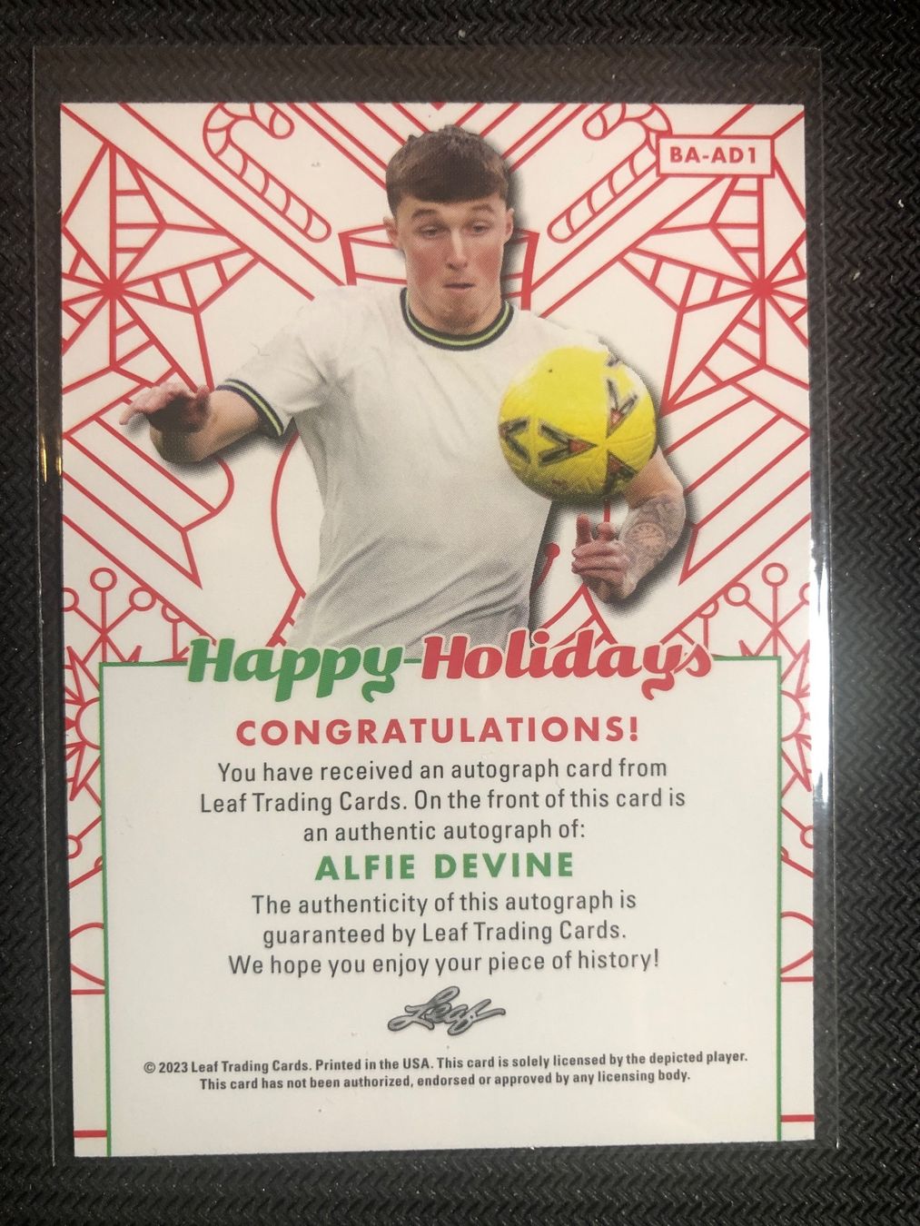 Topps Carte collezionabili: Leaf Holidays Alfie Devine Tottenham Hotspurs Rookie Auto – Usato da Wangenried venduto da Garagara 1