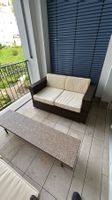 Polyrattan Lounge-Set mit Tisch und Kissen