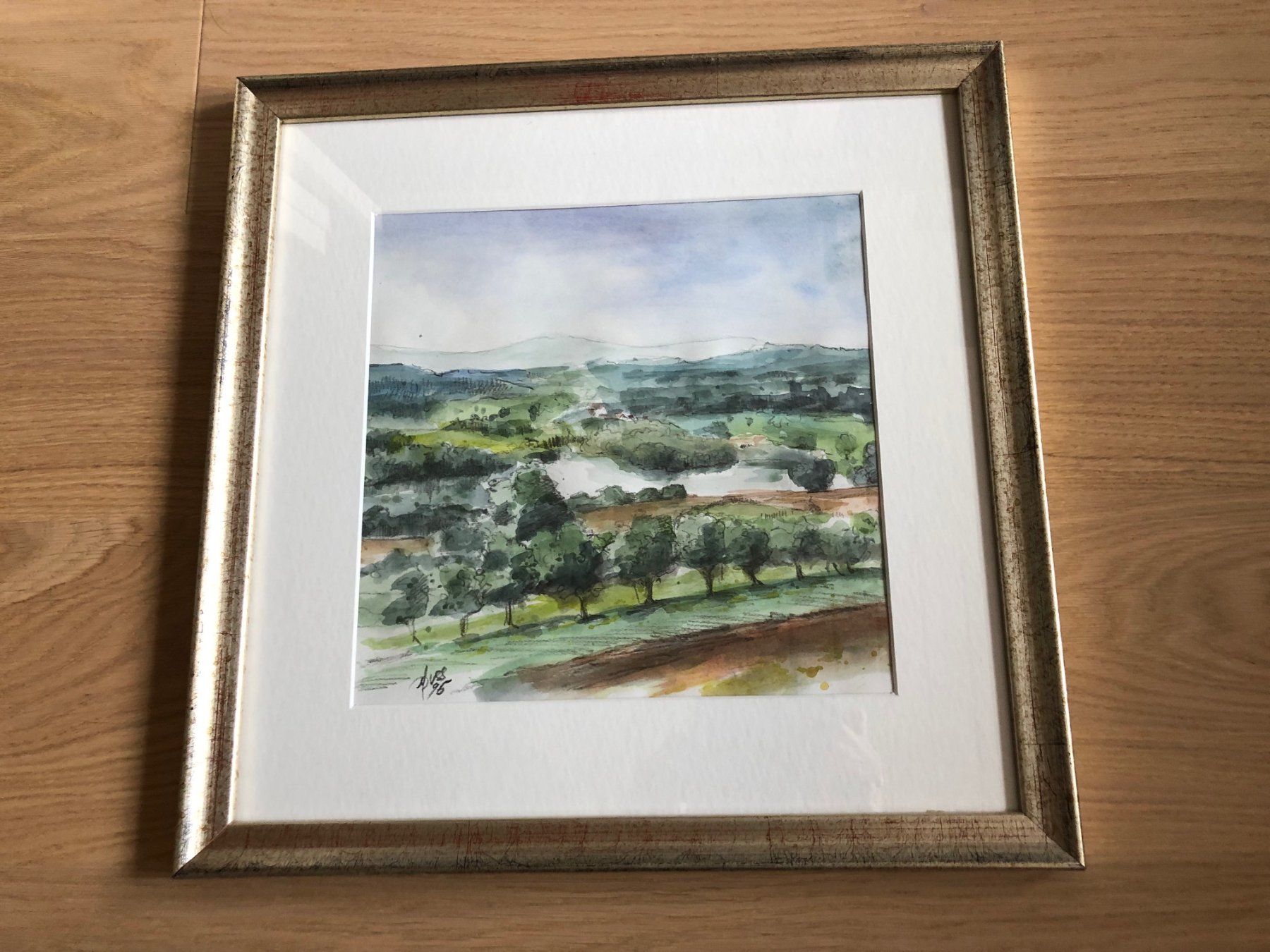 Gemälde: Aquarell - Original - signiert - Seenlandschaft – Gebraucht aus Oberweningen von Hermes010