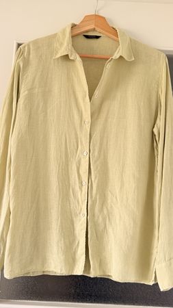 Chemisier lin Massimo Dutti vert clair taille 38