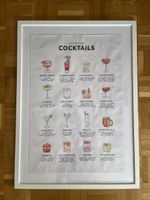 Cocktail-Poster mit Rezepten + Rahmen