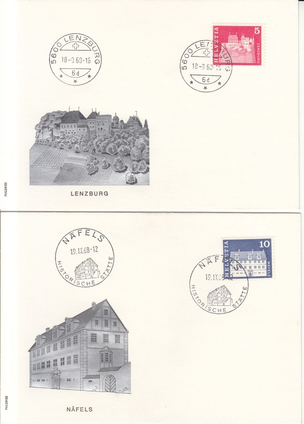Tutti i francobolli: SBK 412 - 415 mit Ortsstempel Philswiss – Usato da Bürglen TG venduto da StampGraf 1